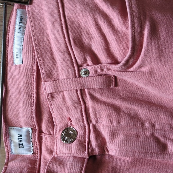 EDWIN Bree Slim Mid Rise Skinny Jeans Petal Pink size 29 - Picture 3 of 8